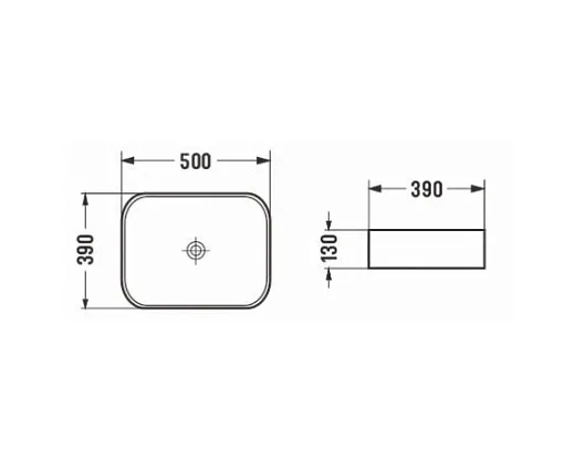 Умывальник накладной UnicoPureza PB01404B 50x39 белый