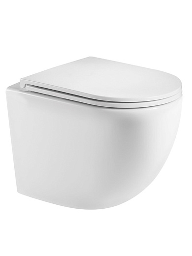 AQM2002MW Унитаз подвесной AQUAme с сиденьем SoftClose, технология смыва Rimless, скрыт. крепеж. Белый мат