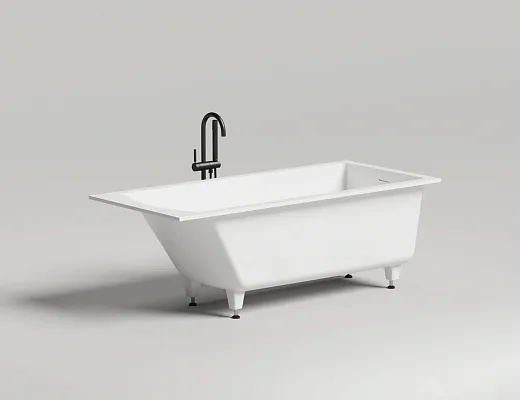 Ванна Salini Cascata Kit 104313GF, 170 х 75 см, из искусственного камня S-Sense, цвет белый, покраска по RAL полностью