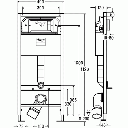 Инсталляция для унитаза Viega Prevista Dry, версия для проектов