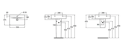 Раковина Ideal Standard Connect Cube E788601 (55 см)