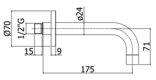 Излив для ванны Paffoni сталь, ZBOC139ST