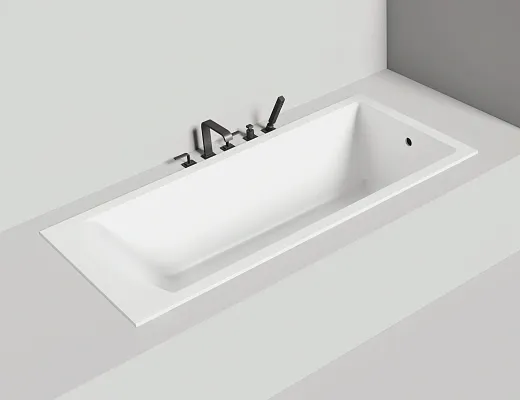Ванна Salini Cascata 104213MF, 180 х 80 см, из искусственного камня S-Sense, цвет белый матовый, покраска по RAL полностью