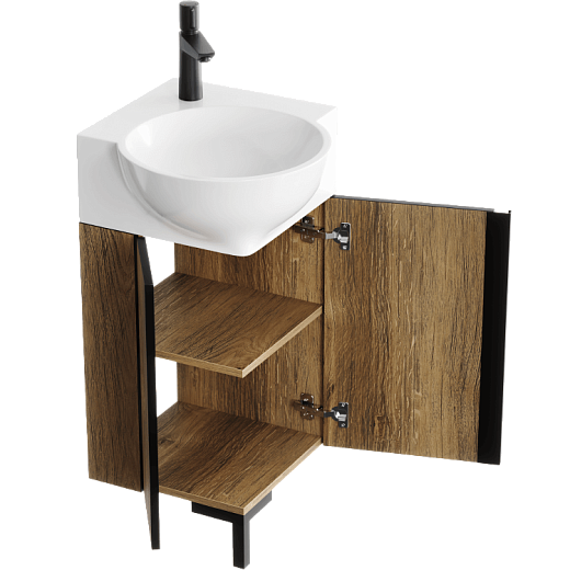 AQWELLA Porto напольная тумба под умывальник 46 см, цвет тёмное дерево