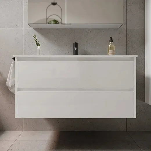 Тумба под раковину Sancos Libra 100, подвесная, белый глянец, LB100W