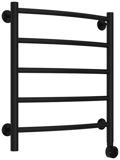 Полотенцесушитель электрический Стилье Формат 12, 50/60, 600x500, ТЭН справа, черный матовый, 31512-6050