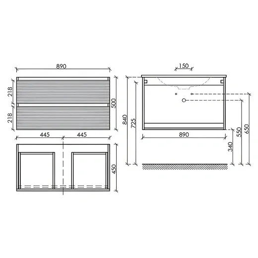 Тумба под раковину Sancos Folk FL90W, 90 см подвесная, с рельефным фасадом, Bianco