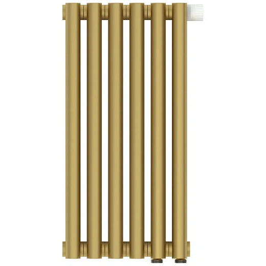 Радиатор отопления Сунержа Эстет-00 EU50, 6 секций, нижнее подключение, цвет матовое золото, 032-0322-5006