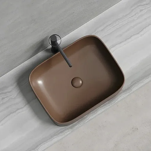 Раковина Ceramicanova Element CN6052MDB, 50 см, сантехфарфор, цвет темно-коричневый матовый