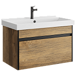 AQWELLA Urban подвесная тумба с умывальником в комплекте 80 см, цвет дерево темное AQWELLA Urban подвесная тумба с умывальником в комплекте 80 см, цвет дерево темное