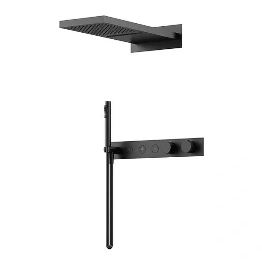 Душевая система Sancos Linn SC9023MB, термостатическая, черная матовая