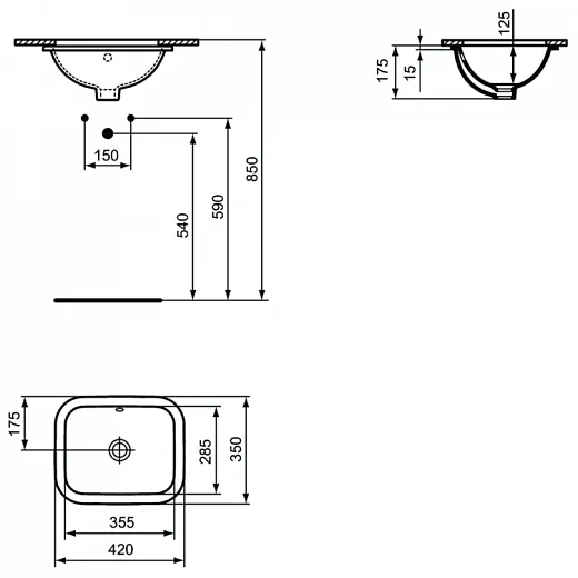 Умывальник Ideal Standard CONNECT 42x35см, E505601