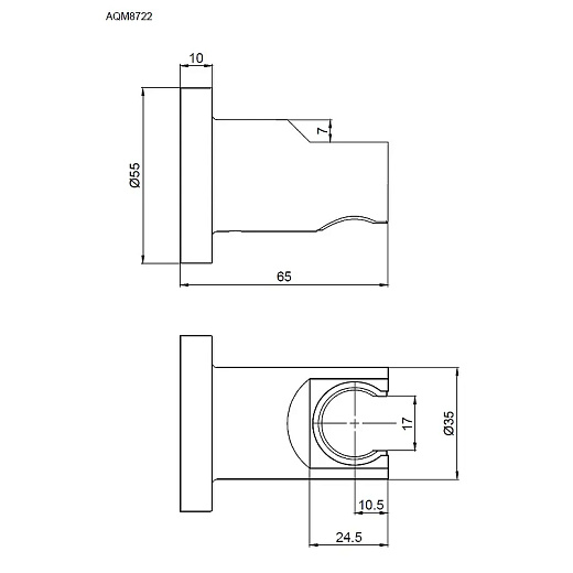 Держатель ручного душа AQUAme Siena AQM8722GM оружейная сталь