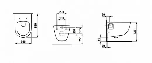 Унитаз Laufen Pro New Rimless 8209644000001подвесной ,покрытие LCC, безободковый