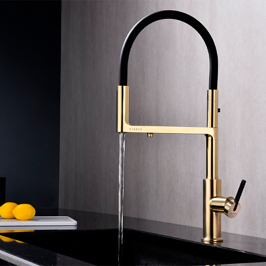 Смеситель PAULMARK TORNADO To213402-SBG, (золото/светлое брашированное золото)