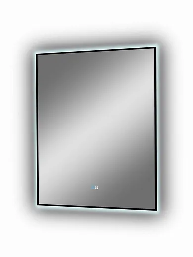Зеркало Континент Amer 600x700 черная краска, открытая подсветка, антизапотевание ЗЛП2273