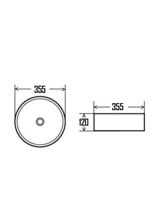 AQM5012MW Раковина накладная AQUAme круглая, цвет белый матовый. 355x355x120 AQM5012MW Раковина накладная AQUAme круглая, цвет белый матовый. 355x355x120