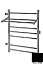 Полотенцесушитель Ростела Свирель V+ боковое подключение 1" левый 50x70 8 перекладин с полкой черный