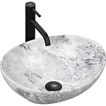 Умывальник Rea SOFIA Stone U9908S 41x34 мрамор серый