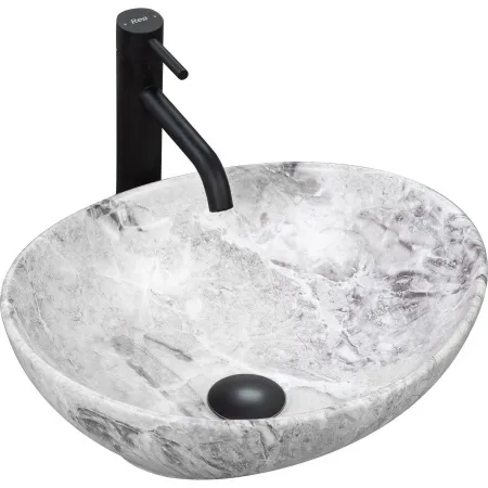 Умывальник Rea SOFIA Stone U9908S 41x34 мрамор серый