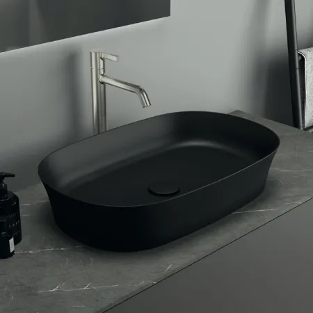 Умывальник-чаша овальная с тонкими стенками Ideal Standard I.life A 60см технология Diamatec без отверстия подсмеситель, E1396V3