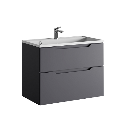 Тумба под умывальник Raval Wector 80 подвесная/напольная антрацит + ножки