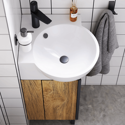 AQWELLA Porto напольная тумба под умывальник 46 см, цвет тёмное дерево