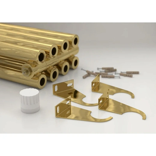 Радиатор трубчатый Сунержа Эстет-00 EU50, 20 секций, нижнее подключение, цвет золото, 03-0322-5020