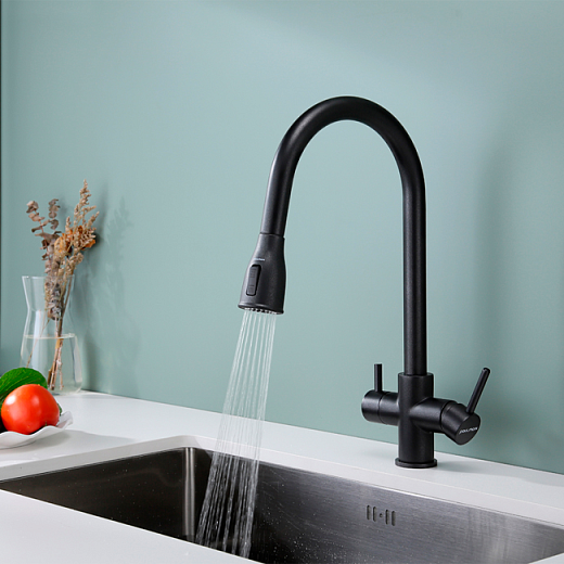 Смеситель PAULMARK LANGE La214212-418 (черный/черный металлик) Смеситель PAULMARK LANGE La214212-418 (черный/черный металлик)