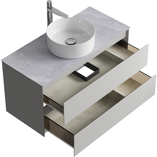 Столешница из керамогранита Aqwella STG1014X456GS серый камень