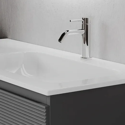 Тумба под раковину Sancos Folk FL100LGS/FL100RGS, 100 см, подвесная, с рельефным фасадом, левая/правая, цвет grey soft