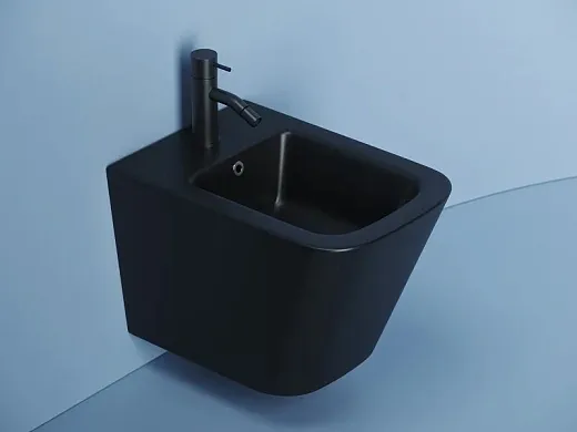 Биде Ceramicanova Union CN4010MB, подвесное, черное матовое, сантехфарфор