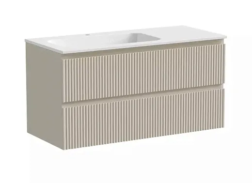 Тумба под раковину Sancos Snob R 100 см подвесная, левая, Beige Soft, SNR100LCE