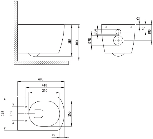 Унитаз подвесной Deante HIACYNT NEW CDYD6ZPW 48,5x34,5 сиденье микролифт