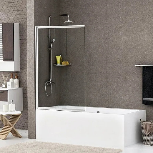 Душевая шторка на ванну Wasserkraft Main 41S02-100WS 100x140