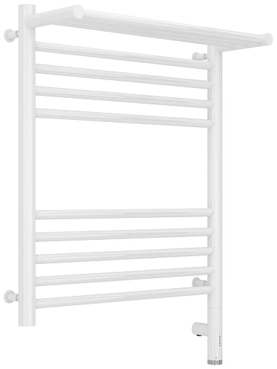 Полотенцесушитель электрический Сунержа Богема 3.0 600 x 500 с полкой, ширина 53.2 см, высота 72.4 см, белый, L/R