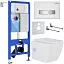 Комплект инсталляции с унитазом 6 в 1 Roxen StounFix Dual Fresh 640526 (состоит из: 710200, Glass 430280W, 530135-01X)
