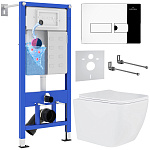 Комплект инсталляции с унитазом 6 в 1 Roxen StounFix Dual Fresh 592045 (состоит из: 710200, Caspia 410280CH, 530135-01)