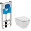 Инсталляция с унитазом Ideal Standard i.life B с технологией RimLS+, сиденье Soft-close