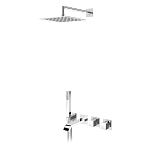 Система скрытого монтажа Bruma Escudo на 3 потока Set 102 140 2CR, верхний душ 300x300мм