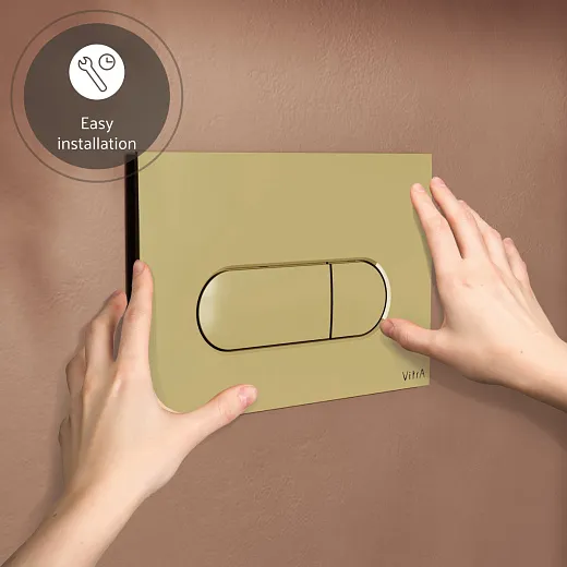 Кнопка смыва для инсталляции VitrA Root Round двойной смыв, глянцевое золото, 740-2224