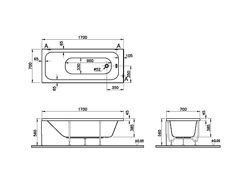 Ванна Optimum Neo 170x70 см 64530001000