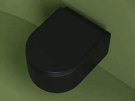 Подвесной унитаз Ceramicanova Ulma, CN4006MB, безободковый, крышка-сиденье микролифт, черный матовый, сантехфарфор