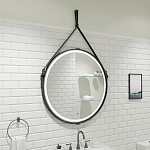 Зеркало Континент Millenium Black Led D 800 с бесконтактным сенсором, с черным ремнем ЗЛП1625