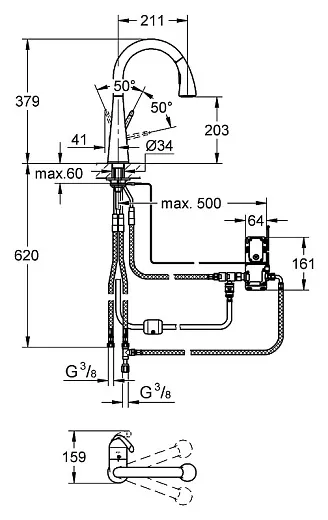 Душевая стойка Ideal Standard IdealRain Eco A6037AA