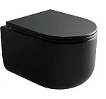 Подвесной унитаз Ceramicanova Ulma, CN4006MB, безободковый, крышка-сиденье микролифт, черный матовый, сантехфарфор