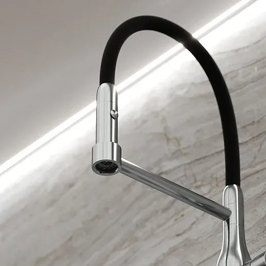 Смеситель для кухонной мойки Sancos Pride SC4011BNG, с гибким изливом, цвет нержавеющая сталь