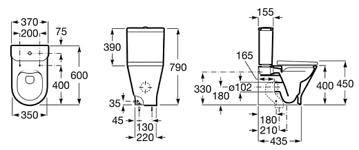 Чаша напольного унитаза Roca The Gap Round 3420N7000 безободковый