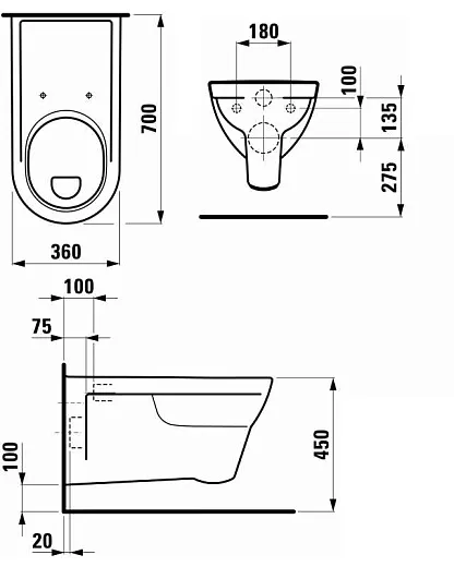 Унитаз подвесной Laufen Pro Liberty 820953 36x70