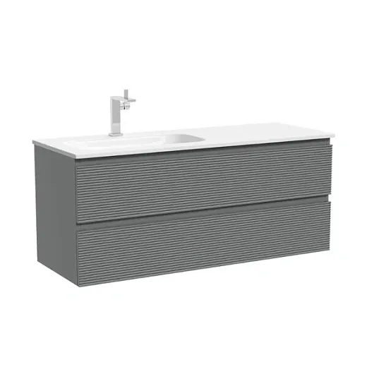 Тумба под раковину Sancos Folk FL120LES, 120 см, подвесная, Ergraut soft, левая